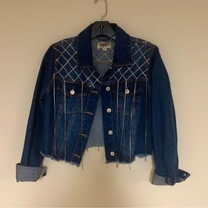 Rinestone Fringe Denim Jacket
